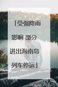 受强降雨影响 部分进出海南岛列车停运