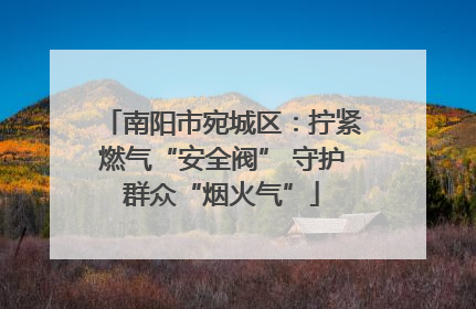 南阳市宛城区：拧紧燃气“安全阀” 守护群众“烟火气”