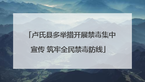 卢氏县多举措开展禁毒集中宣传 筑牢全民禁毒防线