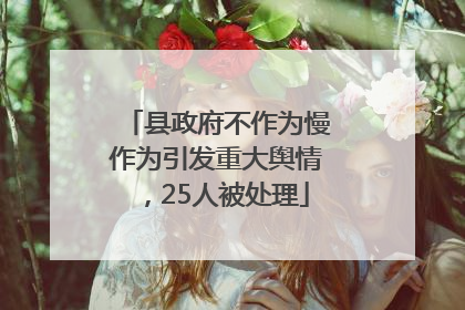 县政府不作为慢作为引发重大舆情，25人被处理