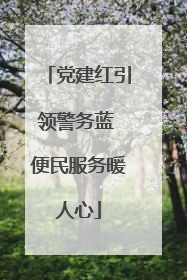 党建红引领警务蓝 便民服务暖人心