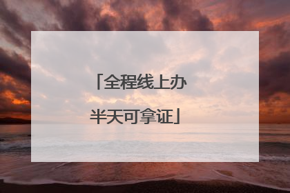 全程线上办 半天可拿证
