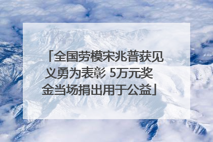 全国劳模宋兆普获见义勇为表彰 5万元奖金当场捐出用于公益