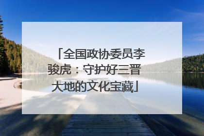 全国政协委员李骏虎：守护好三晋大地的文化宝藏