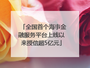 全国首个海事金融服务平台上线以来授信超5亿元