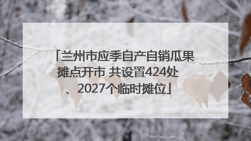 兰州市应季自产自销瓜果摊点开市 共设置424处、2027个临时摊位