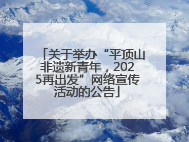 关于举办“平顶山非遗新青年，2025再出发”网络宣传活动的公告