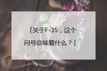 关于F-35，这个问号意味着什么？