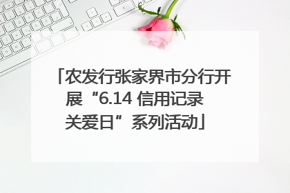 农发行张家界市分行开展“6.14 信用记录关爱日”系列活动