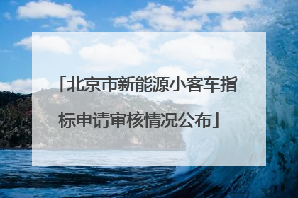 北京市新能源小客车指标申请审核情况公布