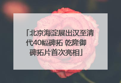 北京海淀展出汉至清代40幅碑拓 乾隆御碑拓片首次亮相