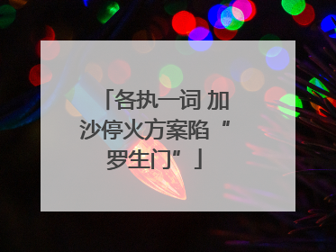 各执一词 加沙停火方案陷“罗生门”