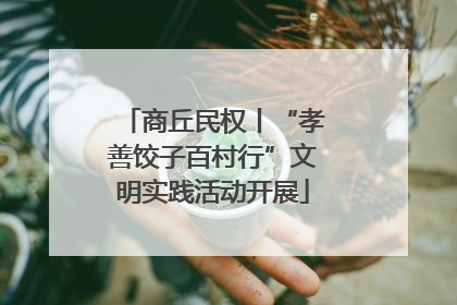 商丘民权丨“孝善饺子百村行”文明实践活动开展