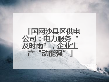 国网沙县区供电公司：电力服务“及时雨”，企业生产“动能强”