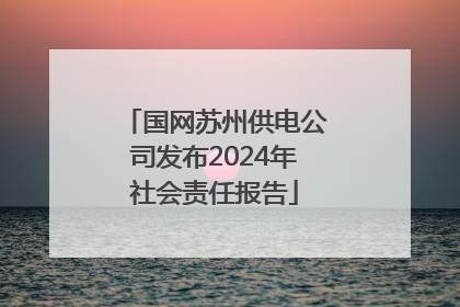 国网苏州供电公司发布2024年社会责任报告
