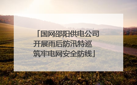 国网邵阳供电公司开展雨后防汛特巡 筑牢电网安全防线