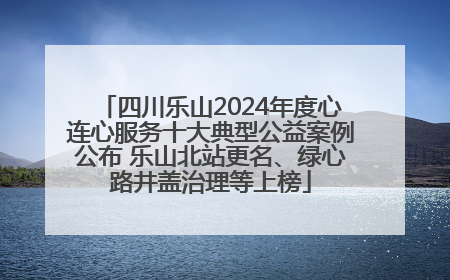 四川乐山2024年度心连心服务十大典型公益案例公布 乐山北站更名、绿心路井盖治理等上榜