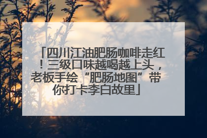 四川江油肥肠咖啡走红！三级口味越喝越上头，老板手绘“肥肠地图”带你打卡李白故里