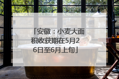 安徽：小麦大面积收获期在5月26日至6月上旬