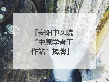 安阳中医院“中原学者工作站”揭牌