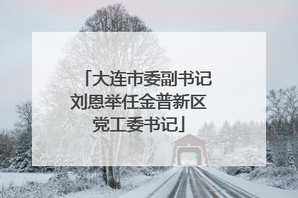 大连市委副书记刘恩举任金普新区党工委书记