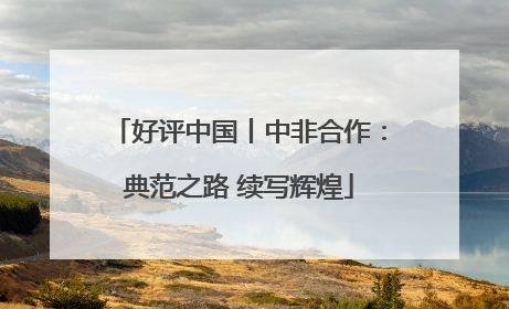 好评中国丨中非合作：典范之路 续写辉煌