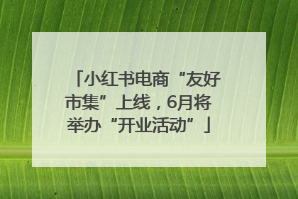 小红书电商“友好市集”上线，6月将举办“开业活动”