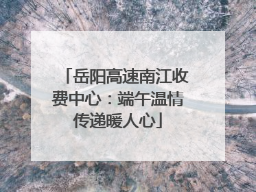 岳阳高速南江收费中心：端午温情传递暖人心
