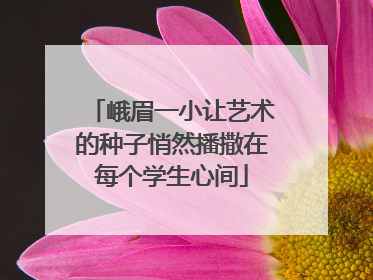 峨眉一小让艺术的种子悄然播撒在每个学生心间