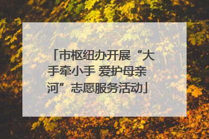 市枢纽办开展“大手牵小手 爱护母亲河”志愿服务活动