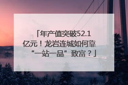 年产值突破52.1亿元！龙岩连城如何靠“一站一品”致富？