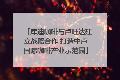 库迪咖啡与卢旺达建立战略合作 打造中卢国际咖啡产业示范园