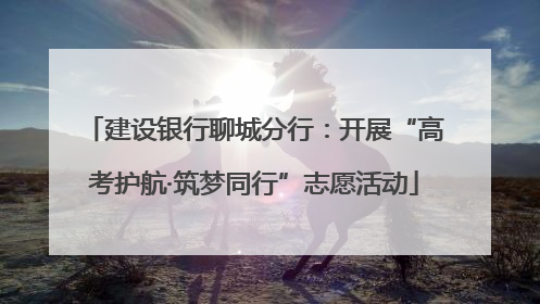 建设银行聊城分行：开展“高考护航·筑梦同行”志愿活动