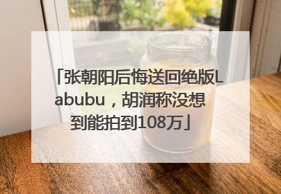 张朝阳后悔送回绝版Labubu，胡润称没想到能拍到108万