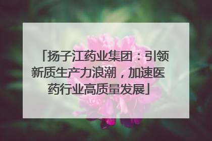 扬子江药业集团：引领新质生产力浪潮，加速医药行业高质量发展