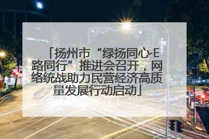 扬州市“绿扬同心·E路同行”推进会召开，网络统战助力民营经济高质量发展行动启动