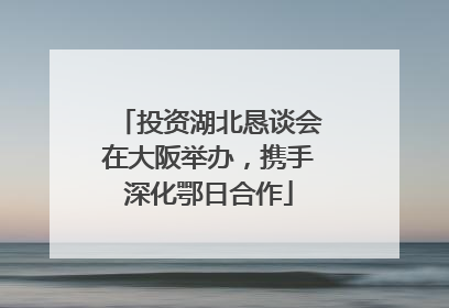 投资湖北恳谈会在大阪举办，携手深化鄂日合作