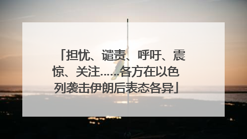 担忧、谴责、呼吁、震惊、关注……各方在以色列袭击伊朗后表态各异