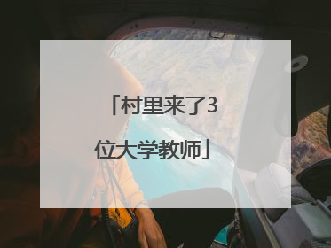 村里来了3位大学教师