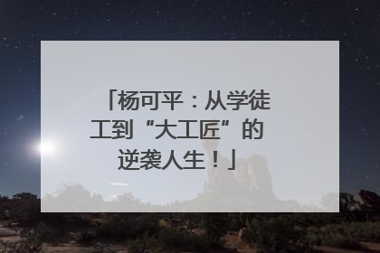 杨可平：从学徒工到“大工匠”的逆袭人生！