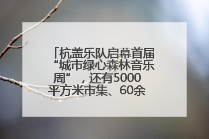 杭盖乐队启幕首届“城市绿心森林音乐周”，还有5000平方米市集、60余场免费活动等你来