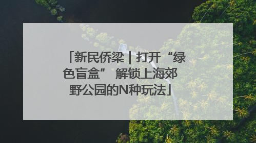 新民侨梁｜打开“绿色盲盒” 解锁上海郊野公园的N种玩法