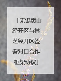 无锡惠山经开区与林芝经开区签署对口合作框架协议