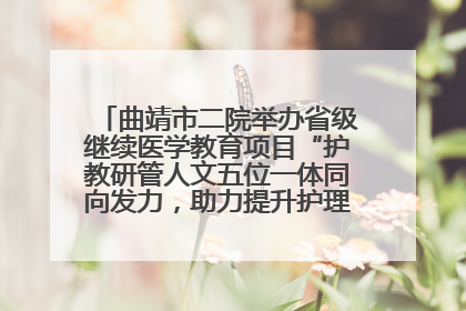 曲靖市二院举办省级继续医学教育项目“护教研管人文五位一体同向发力，助力提升护理效能学习班”