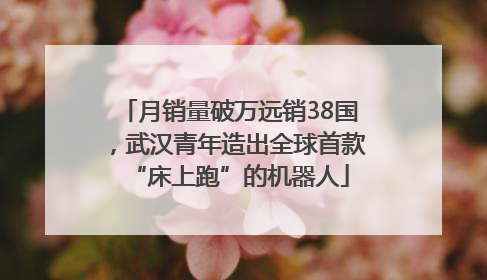 月销量破万远销38国，武汉青年造出全球首款“床上跑”的机器人
