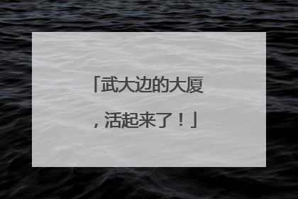 武大边的大厦，活起来了！