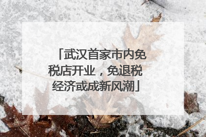武汉首家市内免税店开业，免退税经济或成新风潮