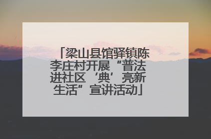 梁山县馆驿镇陈李庄村开展“普法进社区‘典’亮新生活”宣讲活动