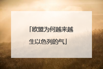 欧盟为何越来越生以色列的气