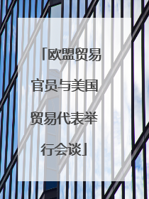 欧盟贸易官员与美国贸易代表举行会谈